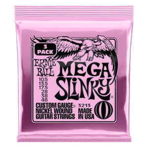 Ernie Ball Mega Slinky Nickel Wound Electric Guitar Strings 10.5–48 – 3-Pack