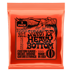 Ernie Ball Skinny Top Heavy Bottom Nickel Wound Electric Guitar Strings 10–52 – 3-Pack