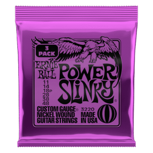 Ernie Ball Power Slinky Nickel Wound Electric Guitar Strings 11–48 – 3-Pack