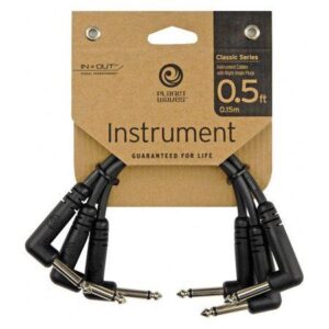 D'Addario PW-CGTP-305 Classic Right-Angle Patch Cable – 6 in