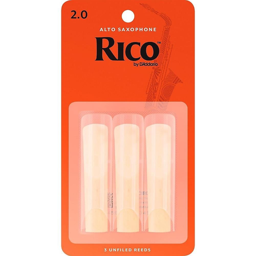 Rico Saxophone Reeds - Reeds for Alto Saxophone - Thinner Vamp Cut for Ease of Play, Traditional Blank for Clear Sound, Unfiled for Powerful Tone