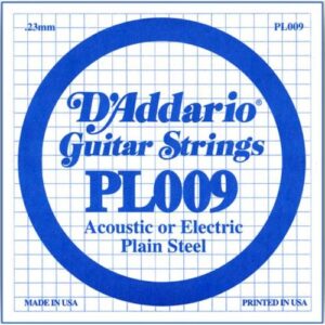 D'Addario Pl009 Plain Steel Guitar Single String.009