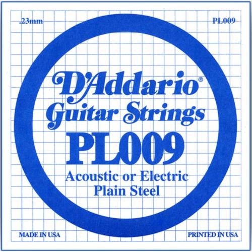 D'Addario Pl009 Plain Steel Guitar Single String.009