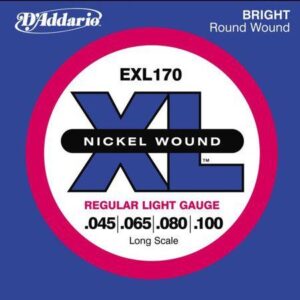 D'Addario Bass Guitar Strings – XL Nickel Bass Strings – EXL170 – Perfect Intonation, Consistent Feel, Powerful Durability – for 4 String Bass Guitars