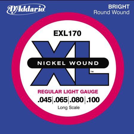 D'Addario Bass Guitar Strings - XL Nickel Bass Strings - EXL170 - Perfect Intonation, Consistent Feel, Powerful Durability - for 4 String Bass Guitars