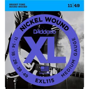 D'Addario Guitar Strings – XL Nickel Electric Guitar Strings – EXL115 – Perfect Intonation, Consistent Feel, Reliable Durability – for 6 String Guitars