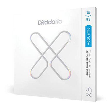 D'Addario Guitar Strings - XS Phosphor Bronze Coated Acoustic Guitar Strings - XSAPB1253 - Maximum Life with Smooth Feel & Exceptional Tone - For 6 String Guitars