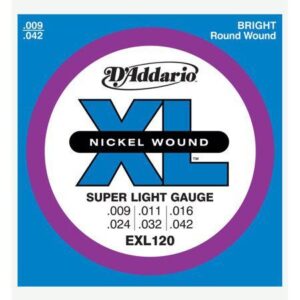 D'Addario Guitar Strings – XL Nickel Electric Guitar Strings – EXL120 – Perfect Intonation, Consistent Feel, Reliable Durability – for 6 String Guitars