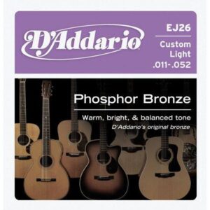 D'Addario Guitar Strings – Phosphor Bronze Acoustic Guitar Strings – EJ26 – Rich, Full Tonal Spectrum – for 6 String Guitars